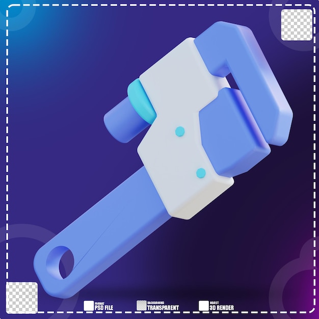 PSD llave de herramienta de ilustración 3d 5