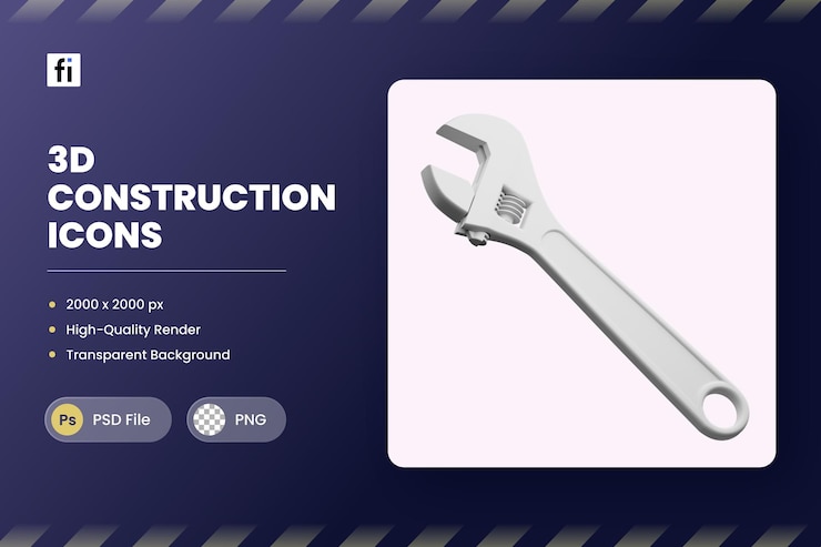 PSD llave de ilustración de icono 3d