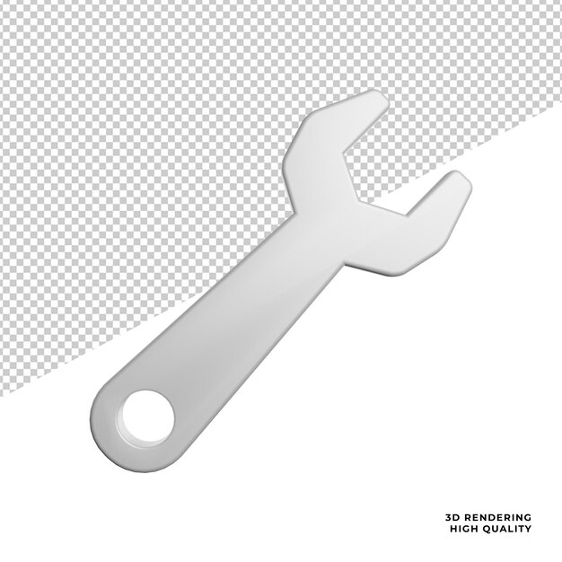 Llave otomotif equipo vista frontal iconos 3d renderizado ilustración sobre fondo transparente