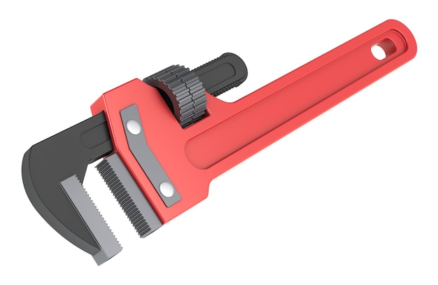Llave de tubería de llave 3D aislada en un fondo transparente