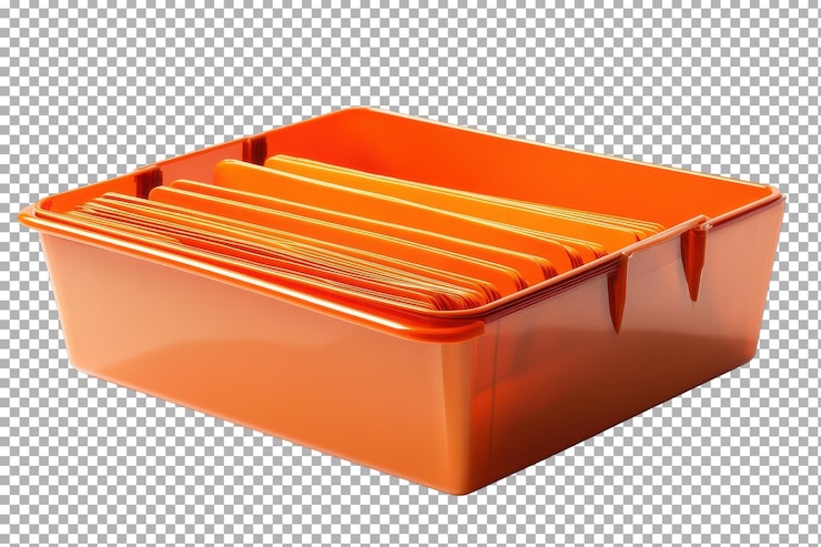 PSD llenador de documentos naranja elegante y funcional para su oficina aislado sobre un fondo transparente