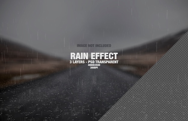 PSD lluvia o efecto de lluvia real