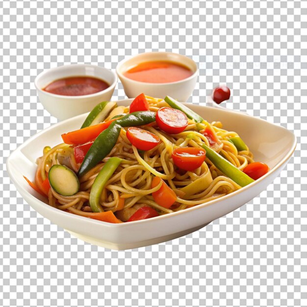 PSD lo mein isolado em transparente