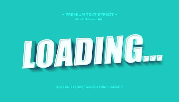 loading 3d text style effect template
