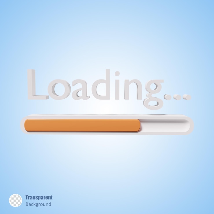 PSD loading bar sign in 3d render design