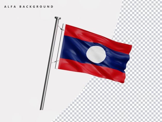 Loas bandeira de alta qualidade em renderização 3d realista