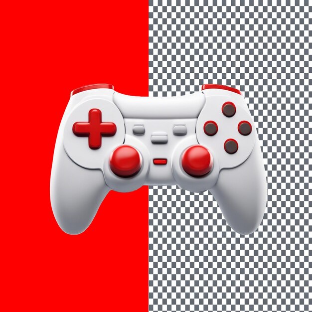 loating Cartoon Game Controller Render Isolated on Transparent Background
