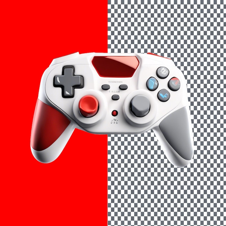 PSD loating controlador de juego de dibujos animados renderizado aislado en fondo transparente
