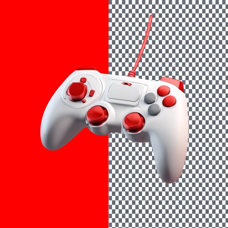 PSD loating controlador de juego de dibujos animados renderizado aislado en fondo transparente