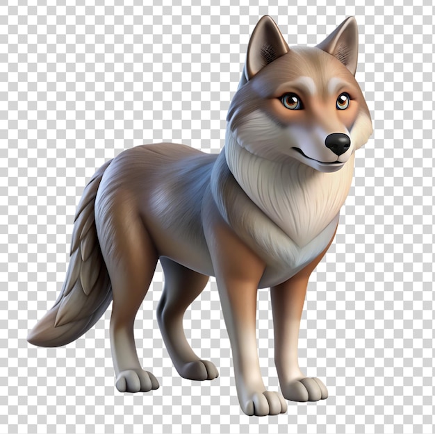 PSD lobo 3d aislado en un fondo transparente