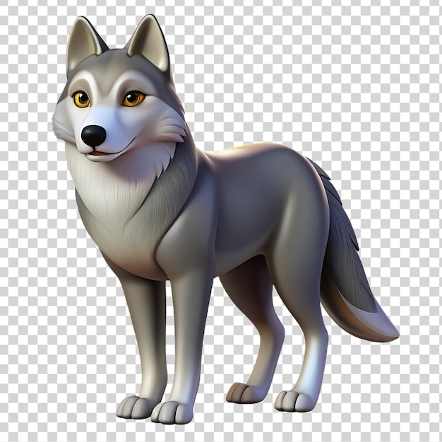 PSD lobo 3d aislado en un fondo transparente