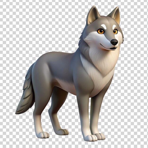 PSD lobo 3d isolado em um fundo transparente