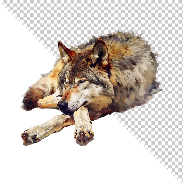 Lobo aislado sobre un fondo transparente