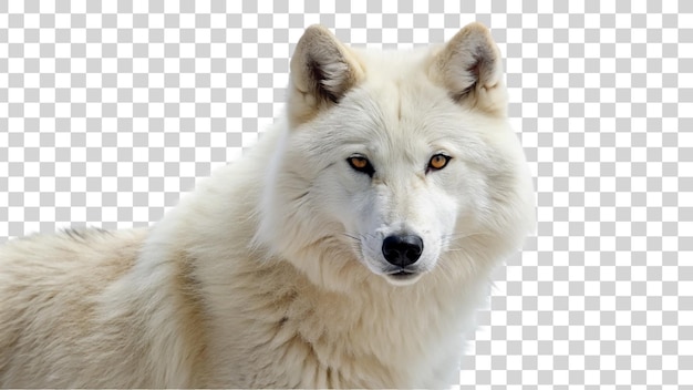 PSD lobo branco isolado em fundo transparente