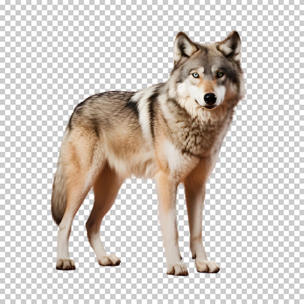 PSD lobo de corpo inteiro isolado em fundo transparente