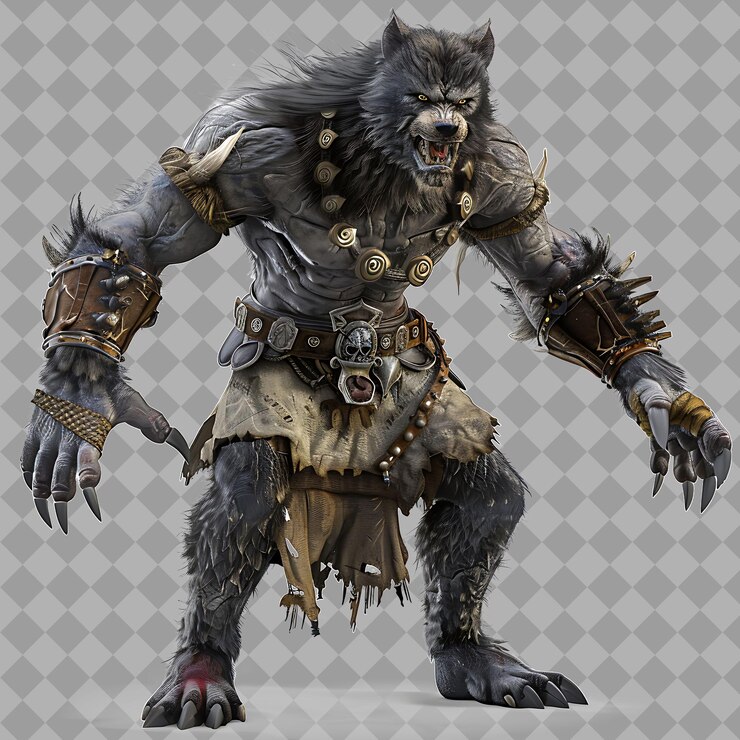 PSD un lobo con un disfraz que dice lobo en él