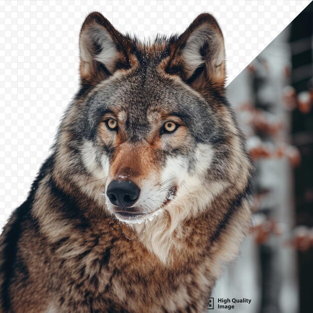 PSD lobo na floresta de perto cênica selvagem da natureza de inverno animais selvagens no habitat natural