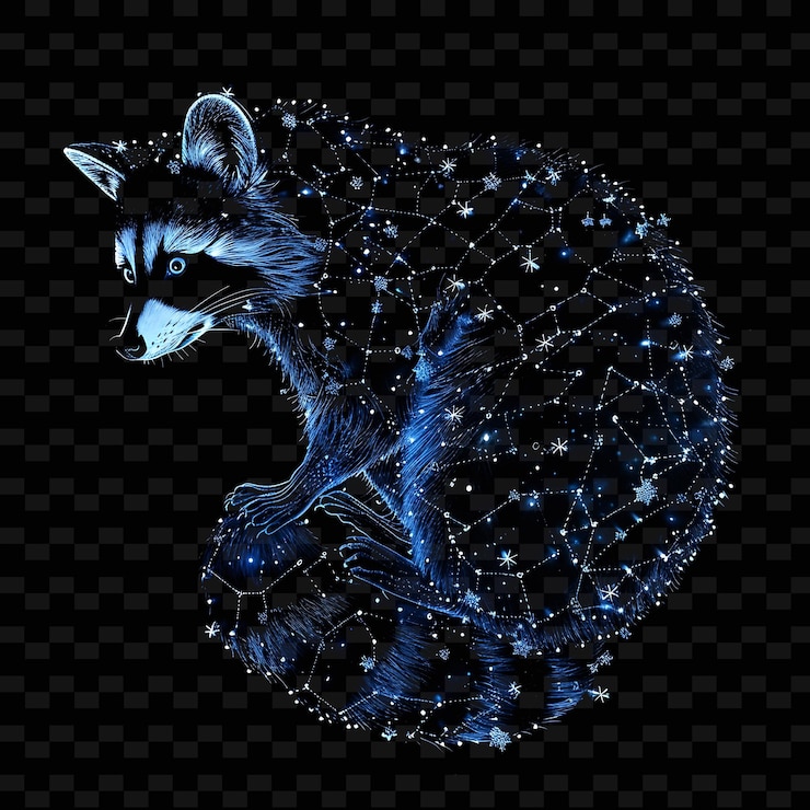 PSD un lobo con un patrón azul en la cabeza