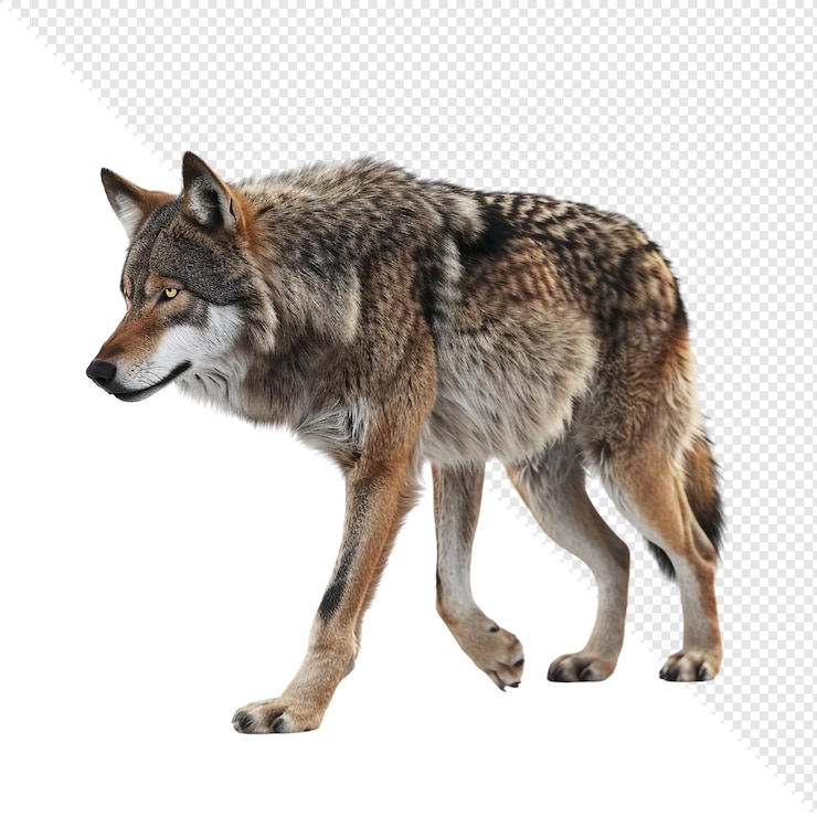 PSD el lobo sobre un fondo blanco