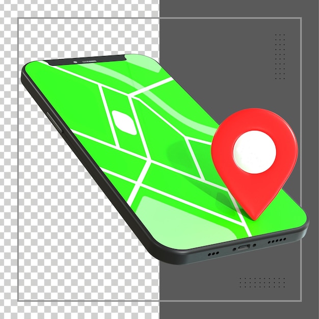 Localização de renderização 3d com rastreador gps de mapa móvel