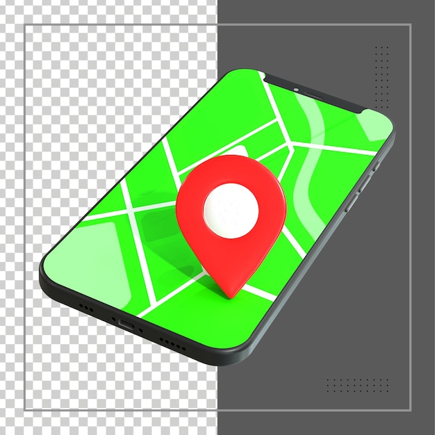 Localização de renderização 3d com rastreador gps de mapa móvel