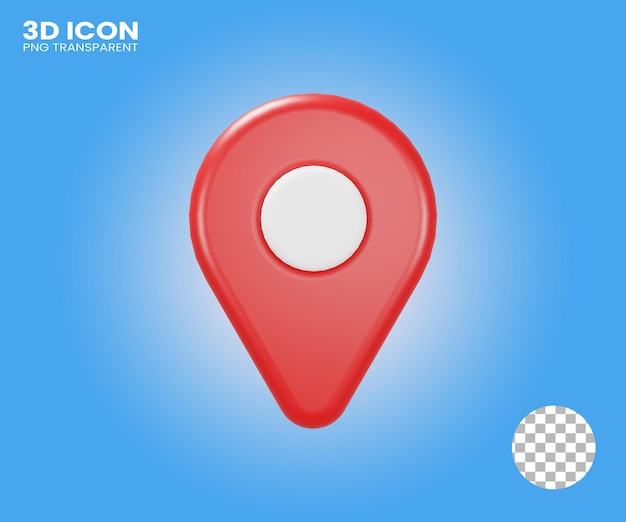 Localização do ícone 3d com fundo transparente