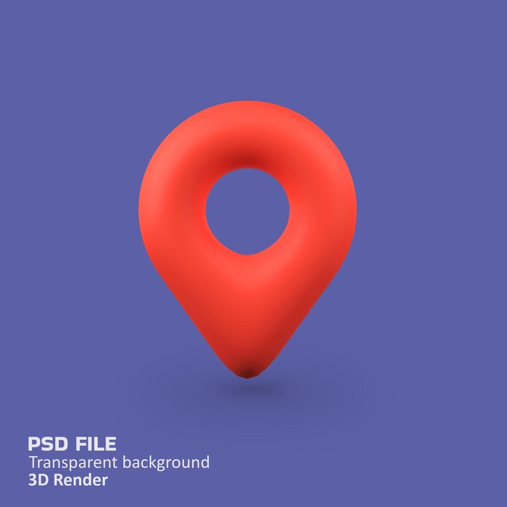 Localizzazione del pin isolata illustrazione dell'icona di rendering 3D