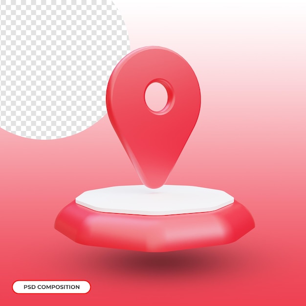 Location icon isolated in 3d rendering