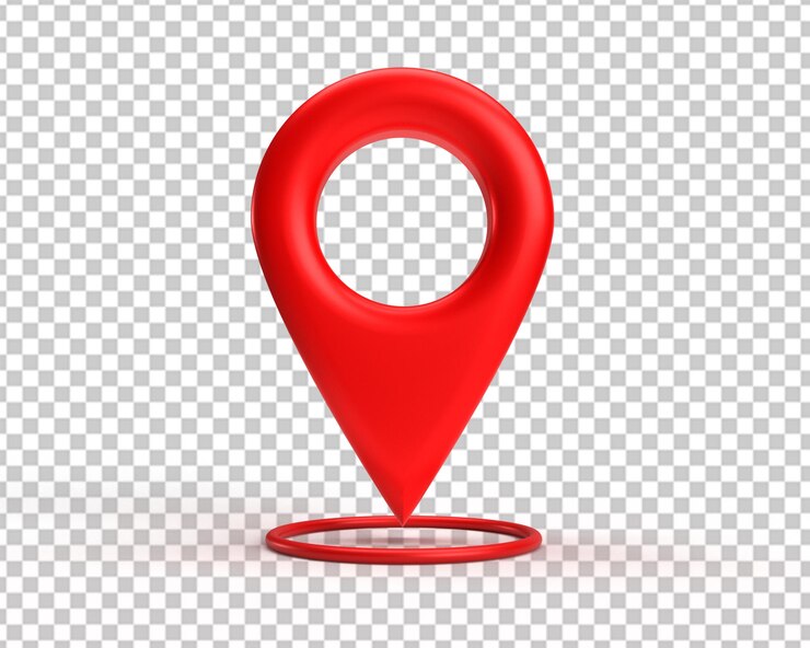 PSD location pin 3d map red pointer