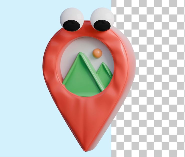 PSD location pin 3d travel and vacation icon
