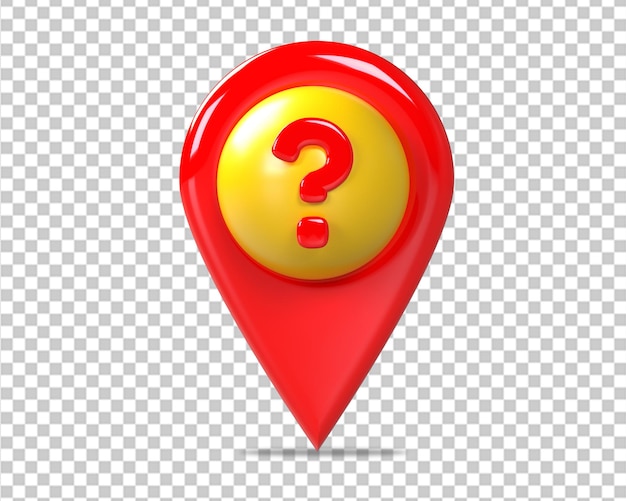 location question mark icon 3d pin on isolated background