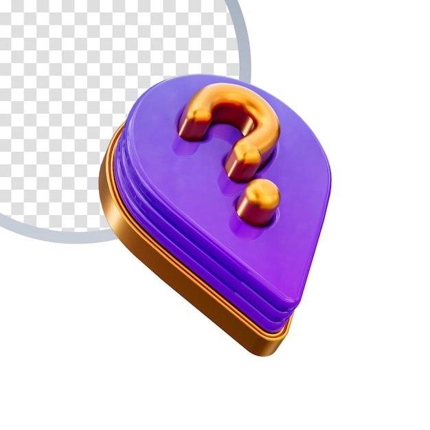 location question mark icon 3d render concept on white background