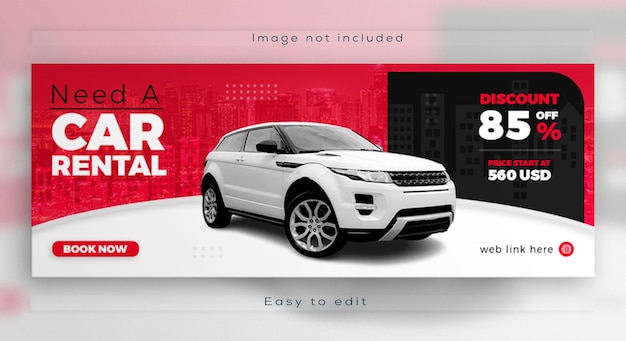 Location Et Vente De Voitures Facebook Cover Promotion Sociale Cover Post Ou Web Banner Advertising Template