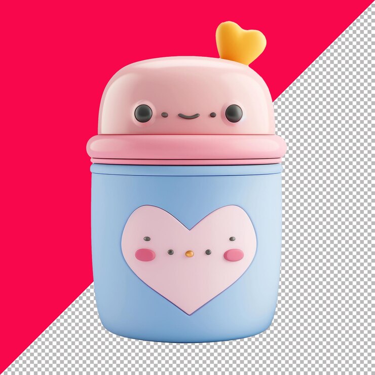 PSD loción para el cuerpo dibujos animados isométricos render de fondo blanco png psd