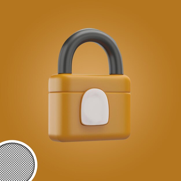 PSD lock 3d icon