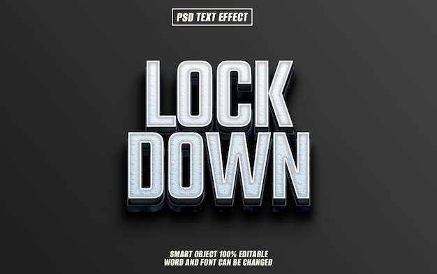 lock down text effect font editable typography 3d text