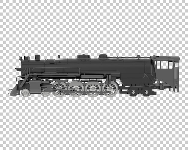 Locomotiva na ilustração de renderização 3d de fundo transparente