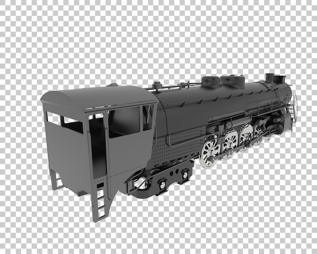 Locomotiva na ilustração de renderização 3d de fundo transparente