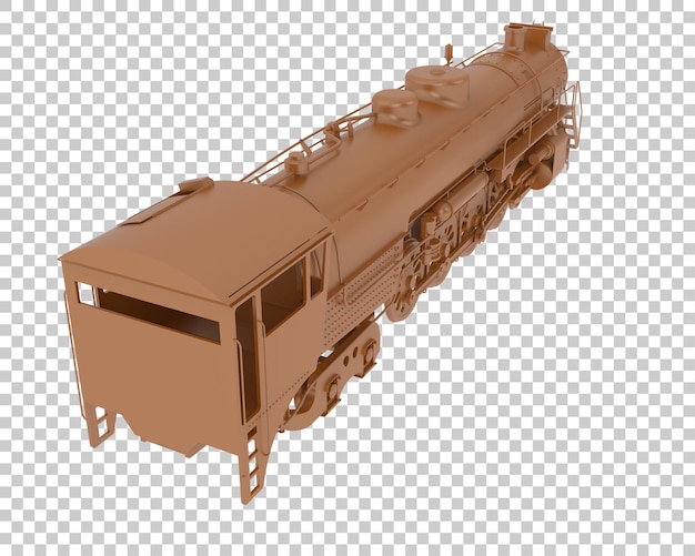 PSD locomotiva na ilustração de renderização 3d de fundo transparente