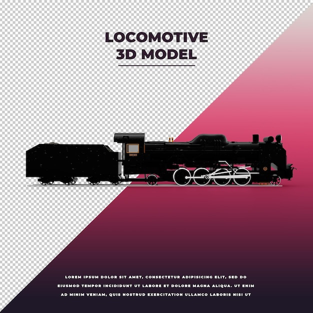 PSD locomotive 3d isolée