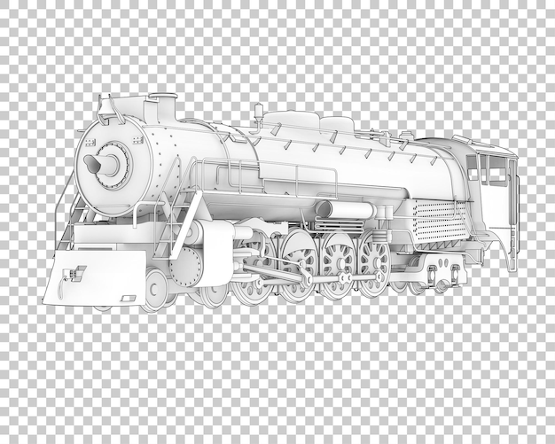 PSD locomotive sur fond transparent illustration de rendu 3d