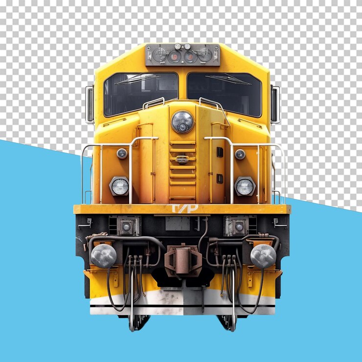 PSD locomotora diésel objeto aislado fondo transparente