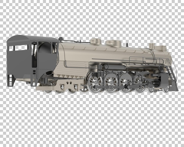 PSD locomotora en la ilustración de renderizado 3d de fondo transparente