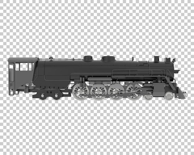 PSD locomotora en la ilustración de renderizado 3d de fondo transparente