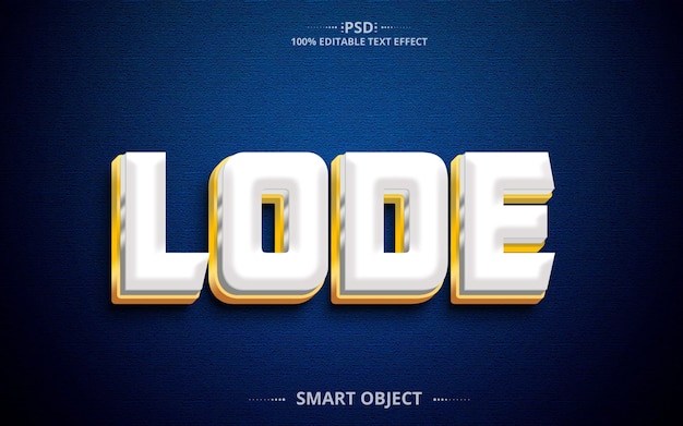 Lode 3d design de efeito de texto psd criativo