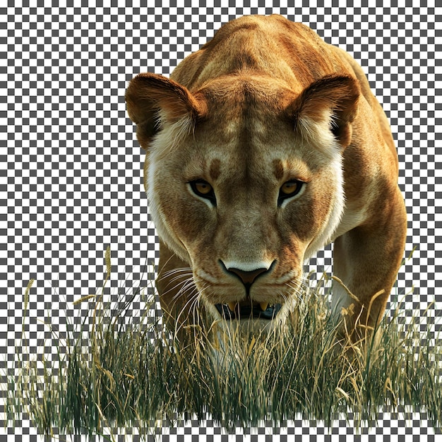 Löwin im Gras