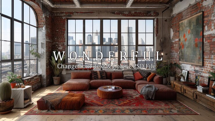 PSD loft apartment with city view