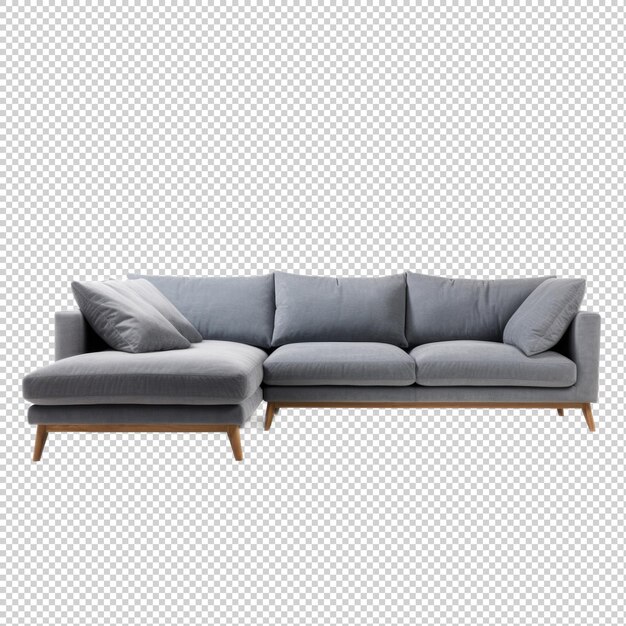 PSD loft corner sofa isoliert auf transparentem hintergrund generative ki