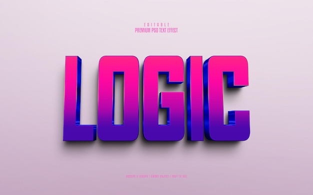 Logic editierbarer Premium-3D-PSD-Texteffekt
