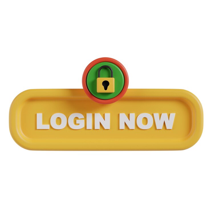 PSD login button 3d icon